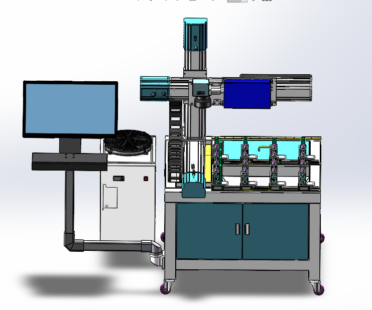 3D render of the glass laser drilling machine