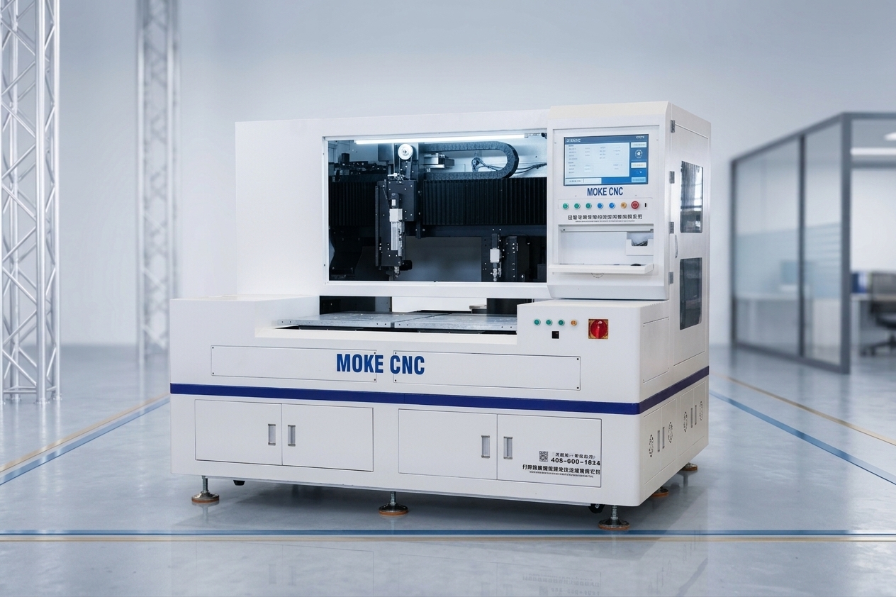 Picosecond laser glass cutting machine — angled view